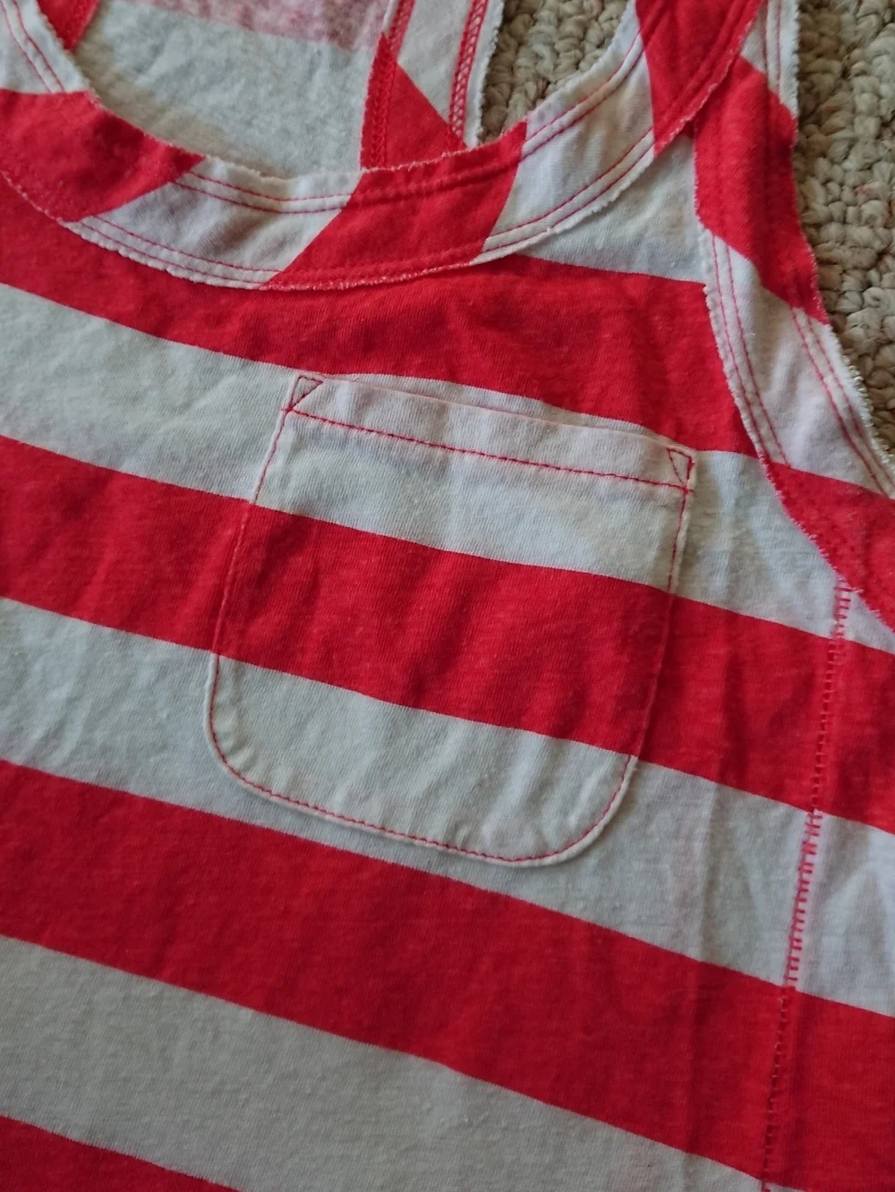 J. Crew Red and White Striped Racerback Tank size XXS